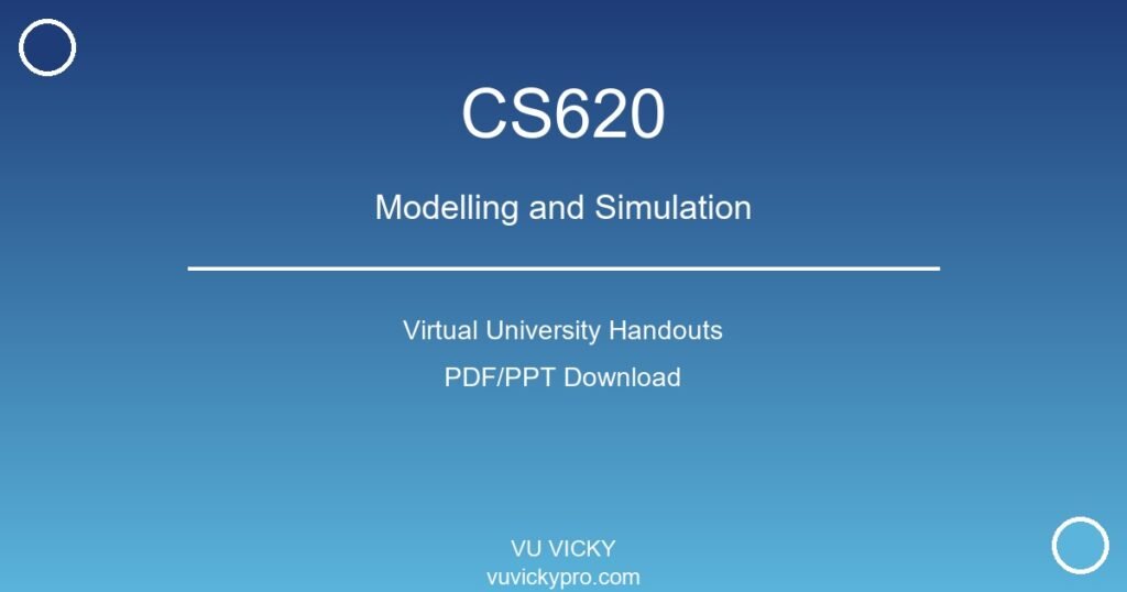 CS620 – Modelling and Simulation Virtual University Handouts