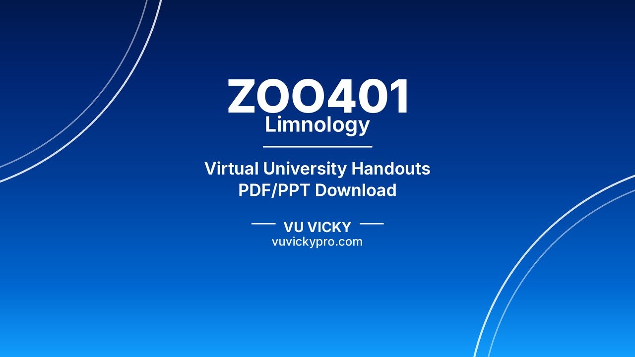ZOO401 Limnology Handouts